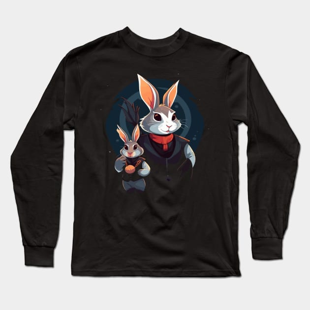 Rabbit Fathers Day Long Sleeve T-Shirt by JH Mart